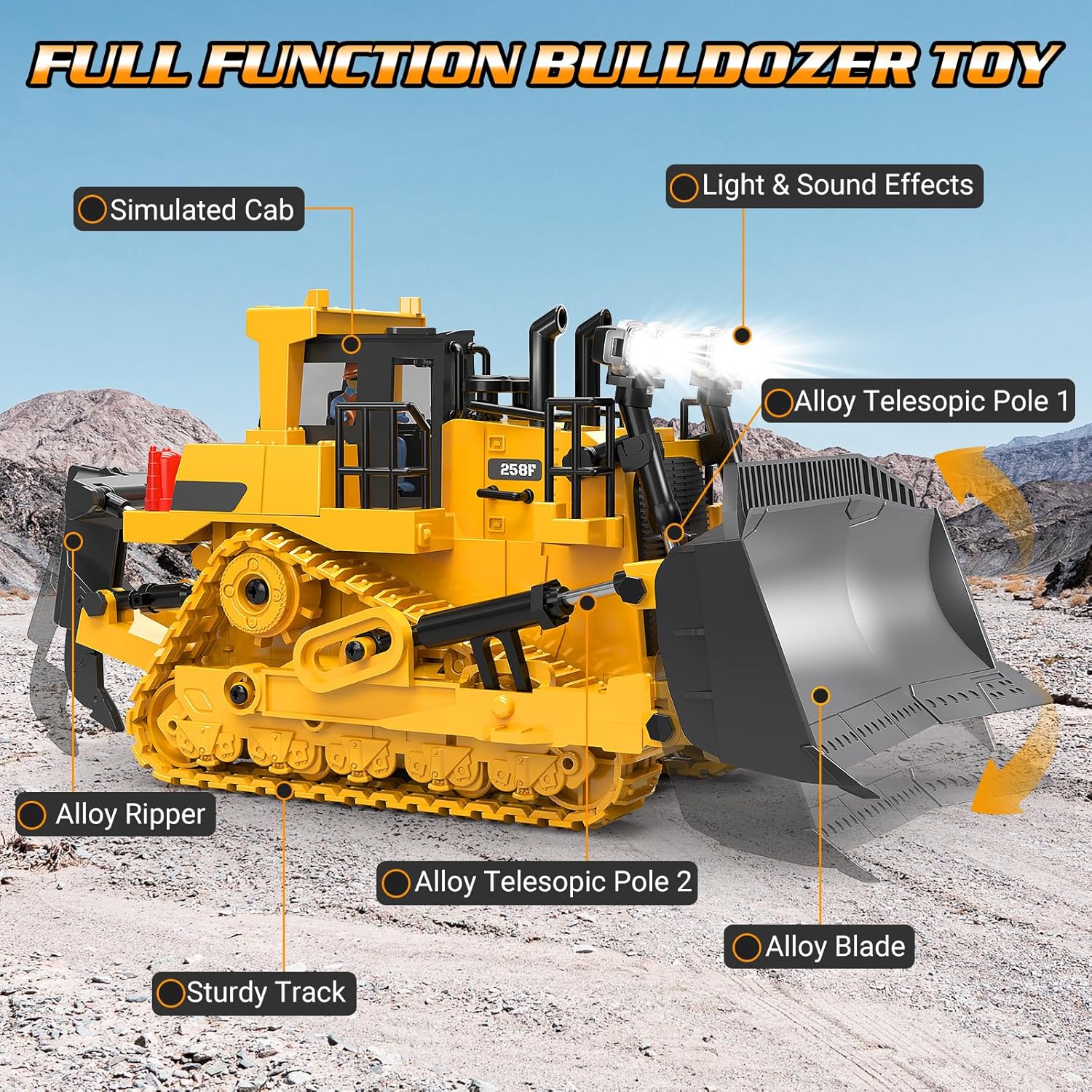Remote Control Bulldozer Toy with Rechargeable Batteries product image 7
