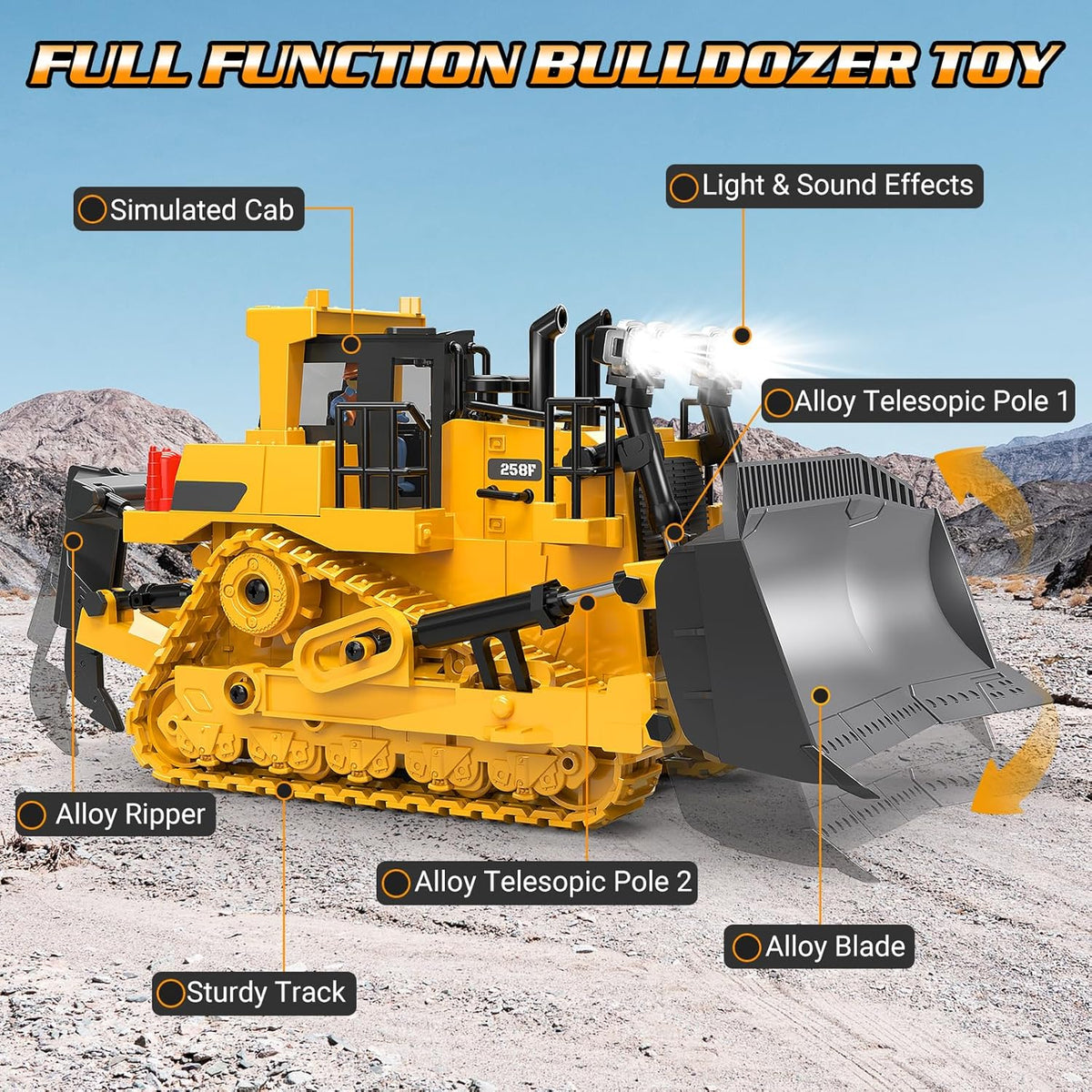 Remote Control Bulldozer Toy with Rechargeable Batteries product image 7