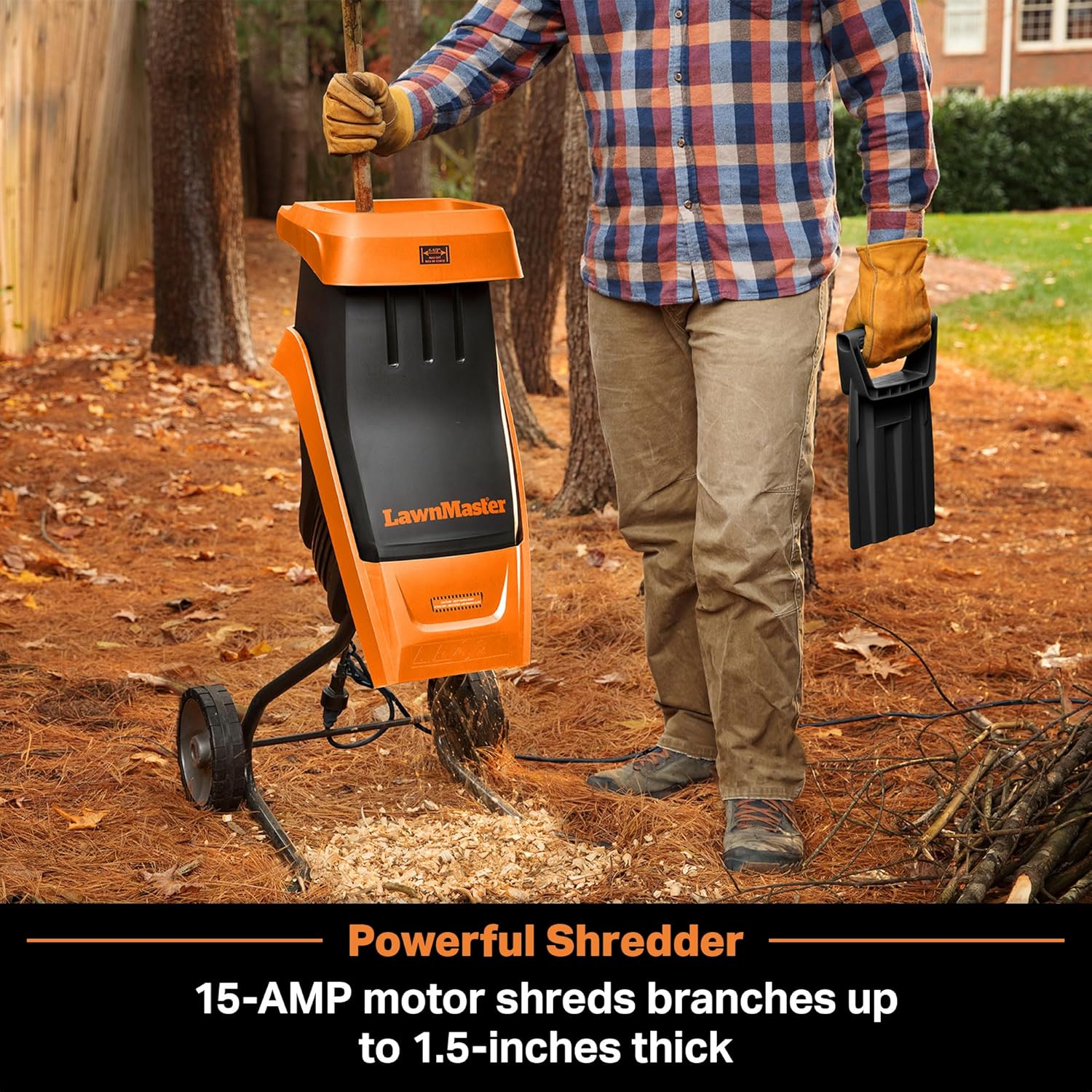15 Amp Electric Wood Chipper Shredder, 1.5 in Capacity product image 4