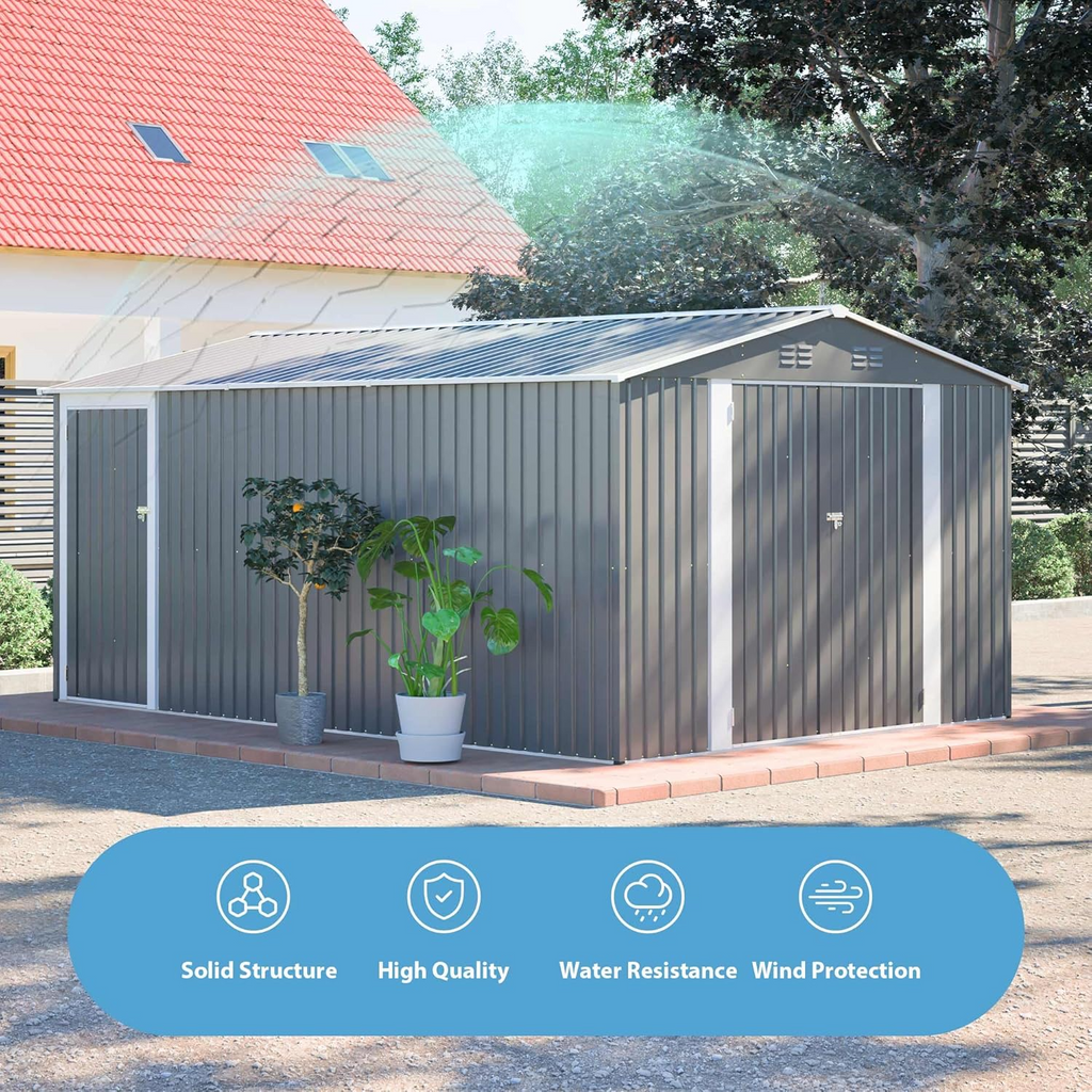 10 x 14 ft metal outdoor storage shed product image 2