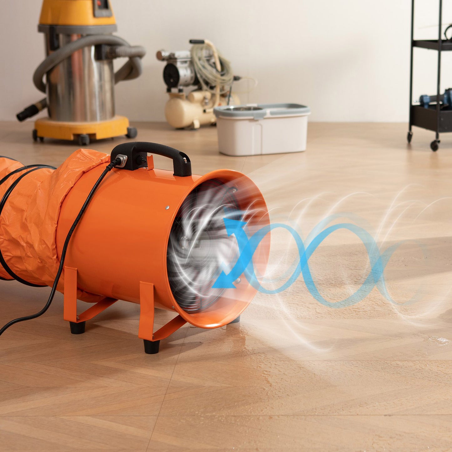 AS Equipment 12 inch portable ventilator fan with flexible duct hose