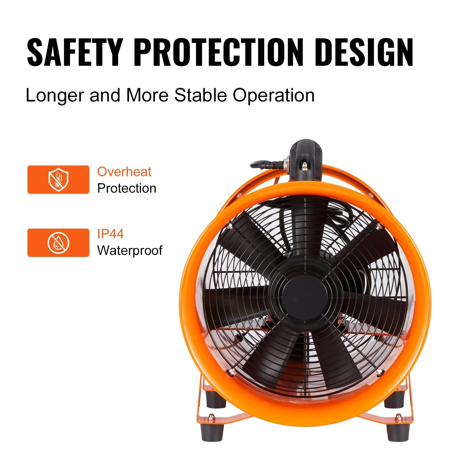 AS Equipment 12 inch portable ventilator fan with flexible duct hose