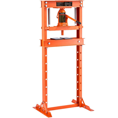 AS Equipment 12 ton hydraulic H-frame shop press with adjustable working height