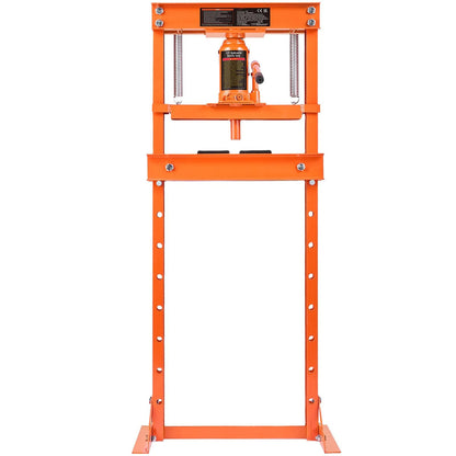 AS Equipment 12 ton hydraulic H-frame shop press with adjustable working height