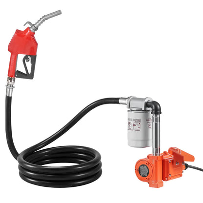 AS Equipment 12V portable fuel transfer pump kit with hose and nozzle