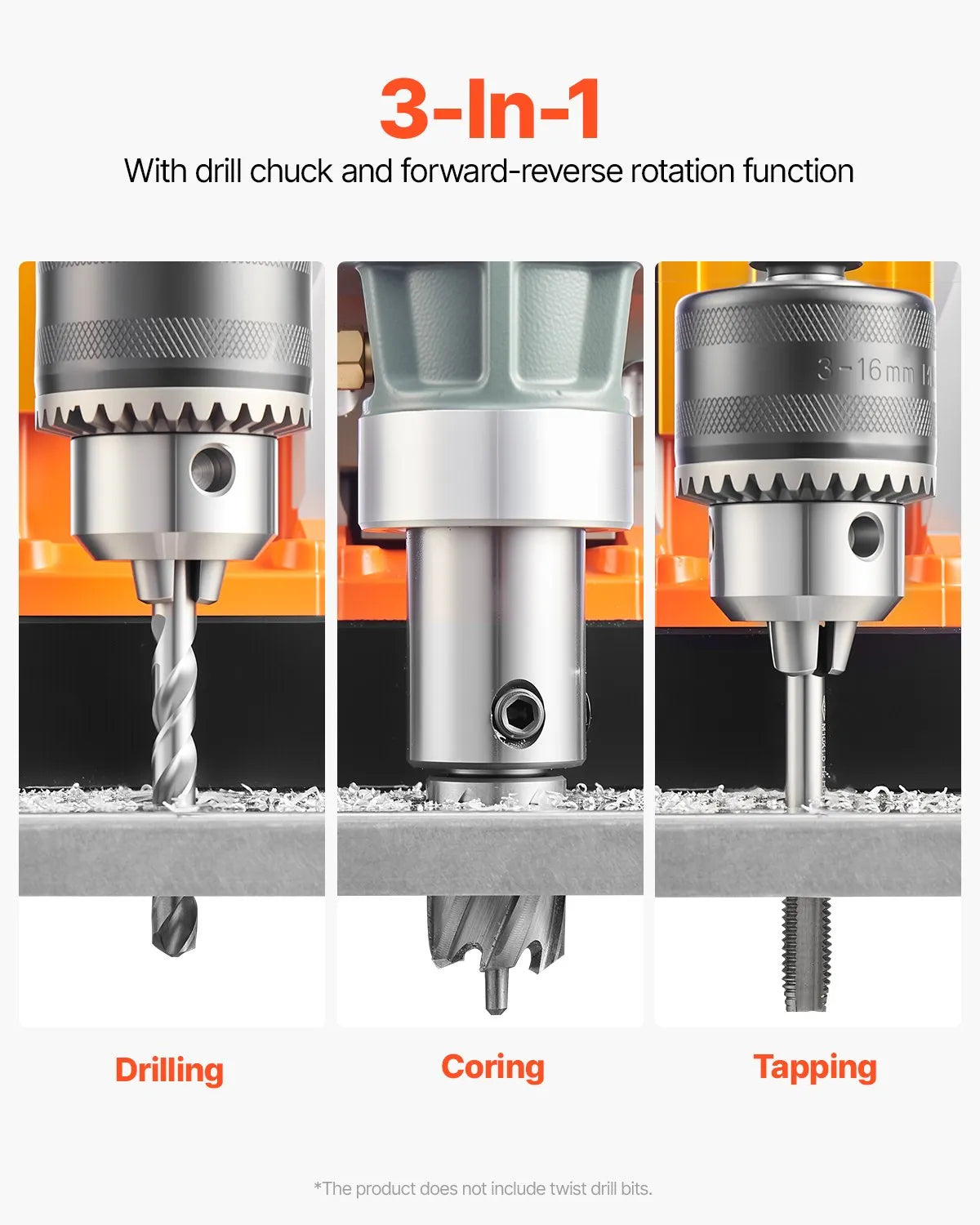 AS Equipment portable magnetic drill press with coring drill bits