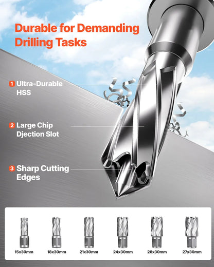 AS Equipment portable magnetic drill press with coring drill bits