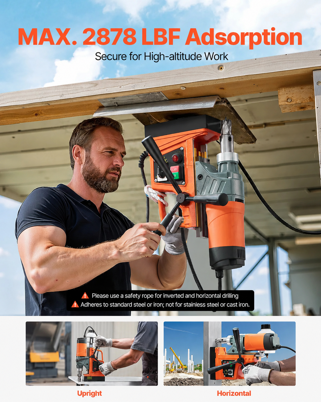 AS Equipment portable magnetic drill press with coring drill bits