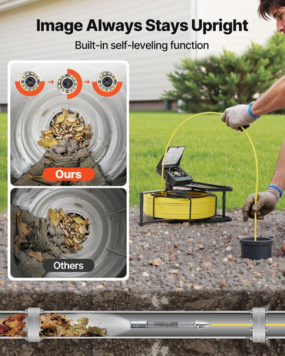 AS Equipment 164FT sewer inspection camera with HD screen and waterproof pipe camera