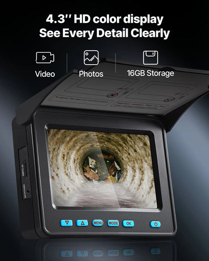 AS Equipment 164FT sewer inspection camera with HD screen and waterproof pipe camera