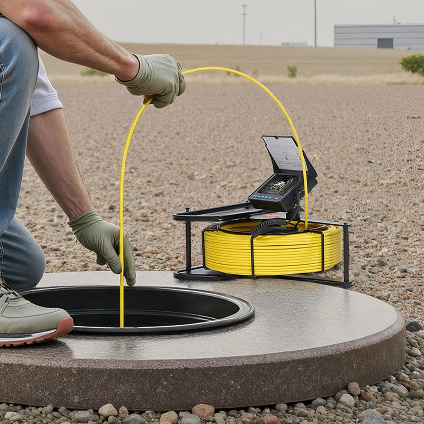 AS Equipment 164FT sewer inspection camera with HD screen and waterproof pipe camera