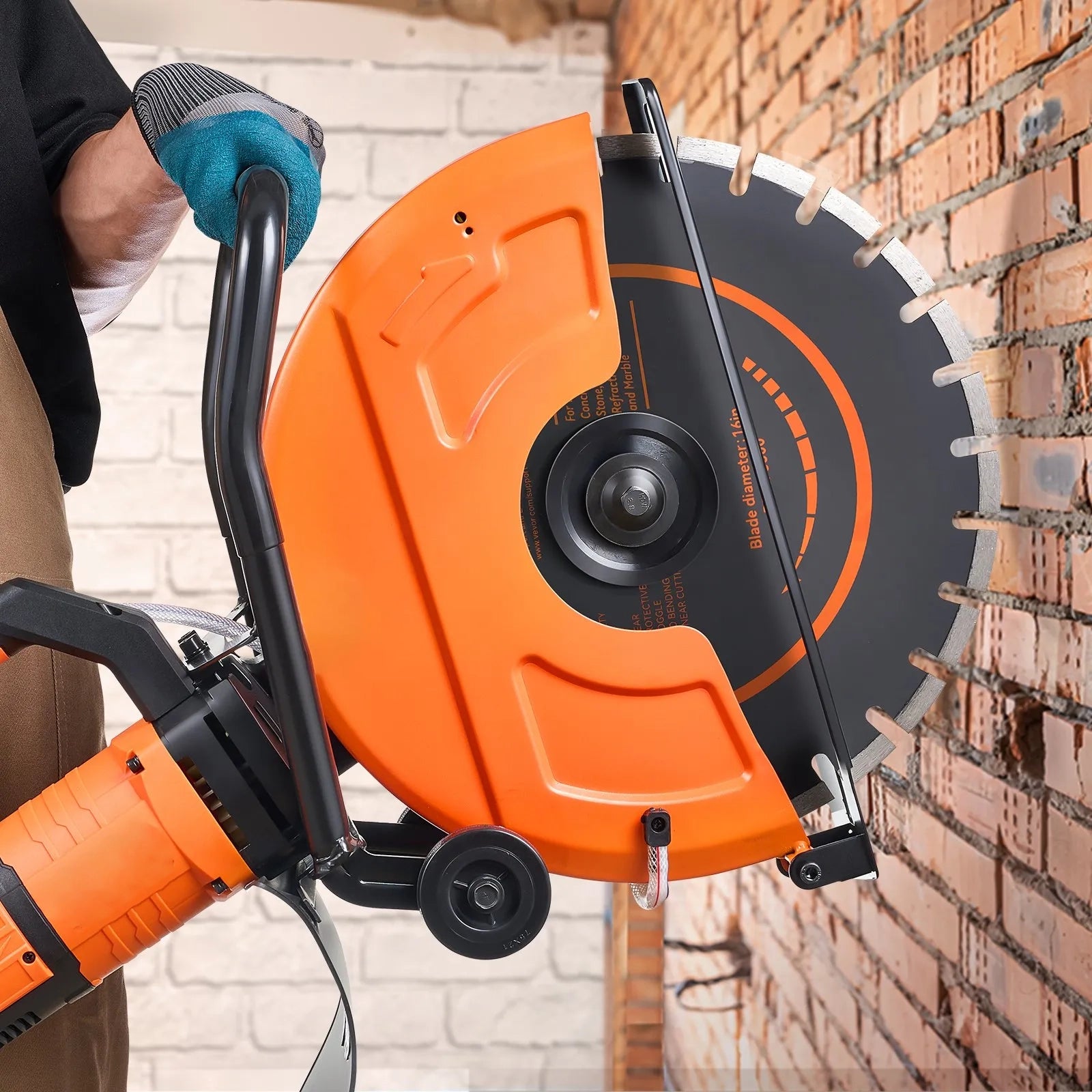 AS Equipment 16 inch electric concrete saw with wet cutting system