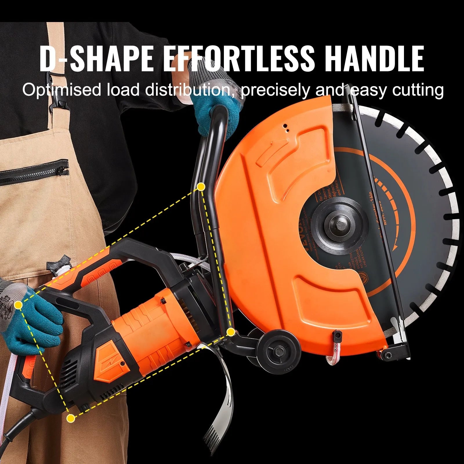 AS Equipment 16 inch electric concrete saw with wet cutting system