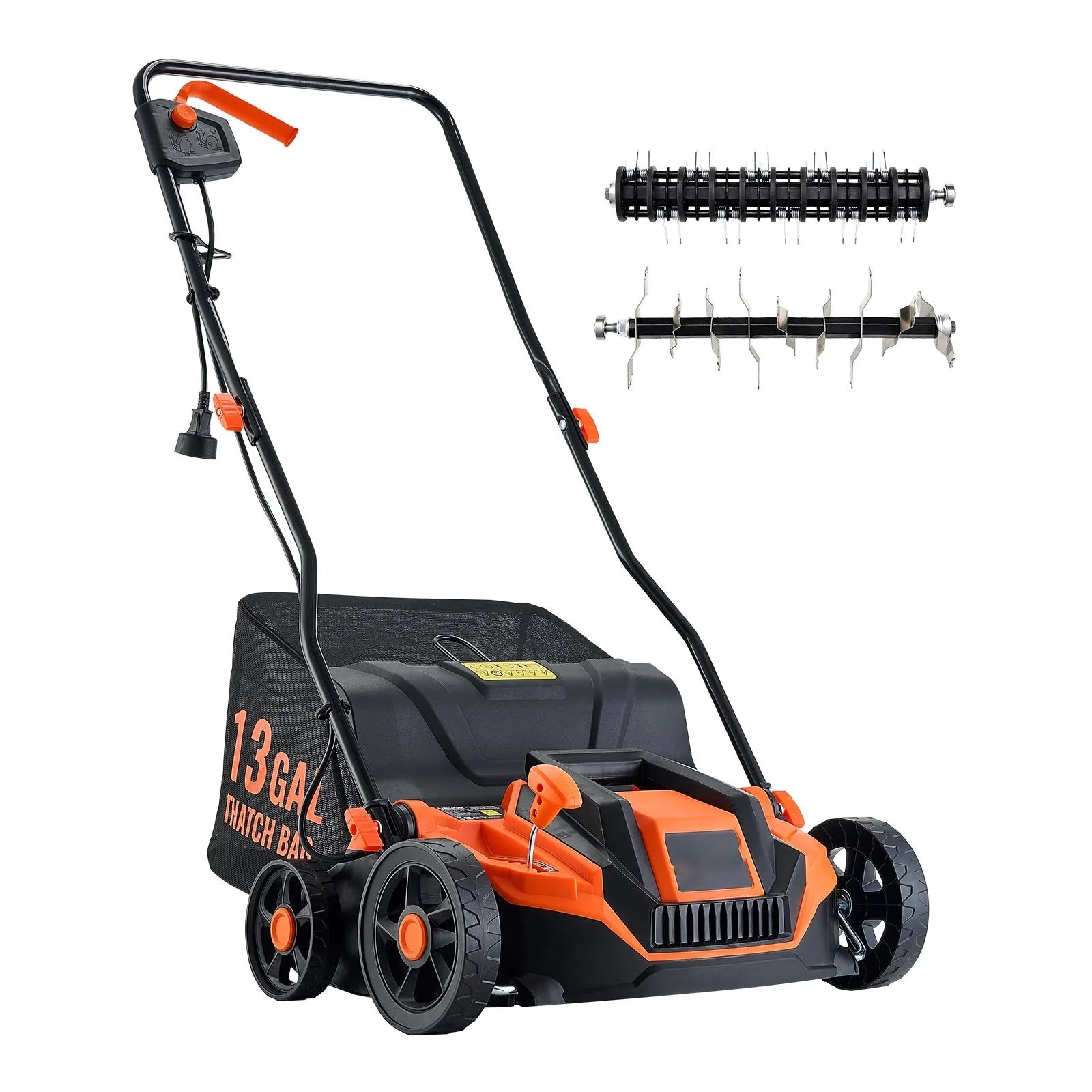 AS Equipment 13 inch electric dethatcher and scarifier with collection bag