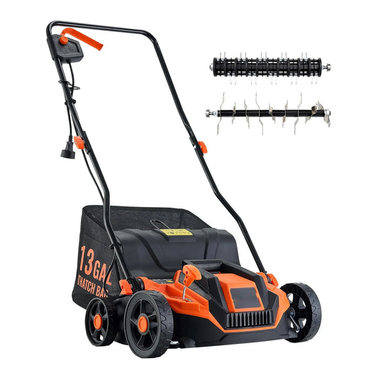 AS Equipment 13 inch electric dethatcher and scarifier with collection bag