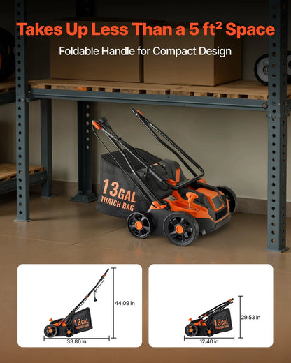 AS Equipment 13 inch electric dethatcher and scarifier with collection bag