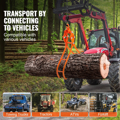 AS Equipment 28 inch timber claw log grapple with swivel lifting ring
