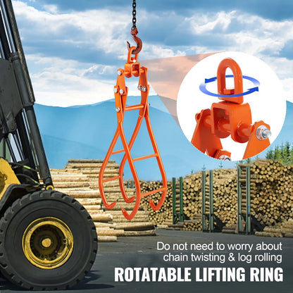 AS Equipment 28 inch timber claw log grapple with swivel lifting ring