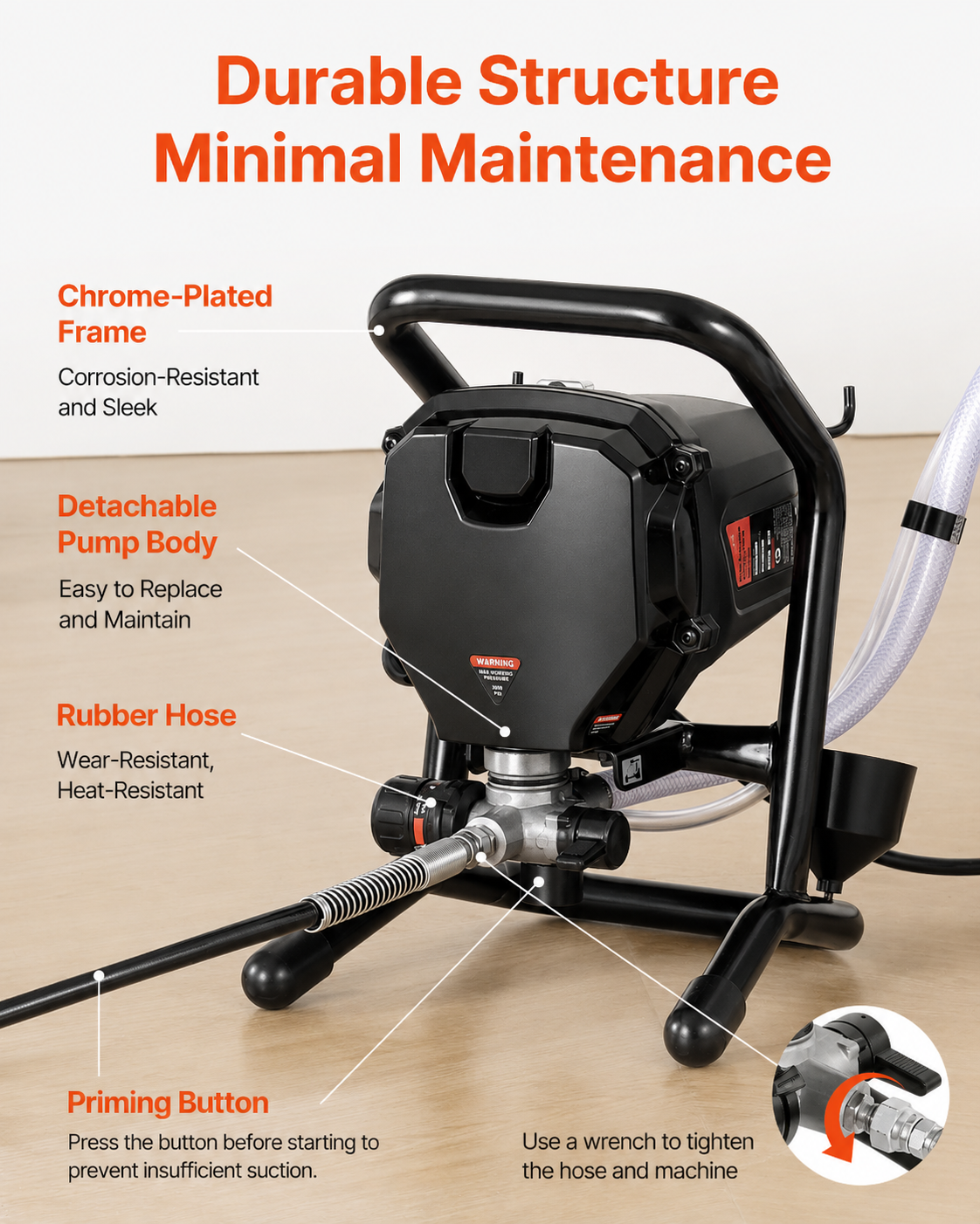 AS Equipment electric airless paint sprayer 3000PSI for home and furniture painting