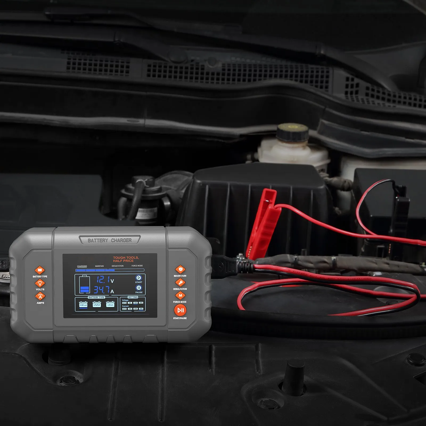 AS Equipment 35A smart battery charger with LCD display for automotive and marine batteries