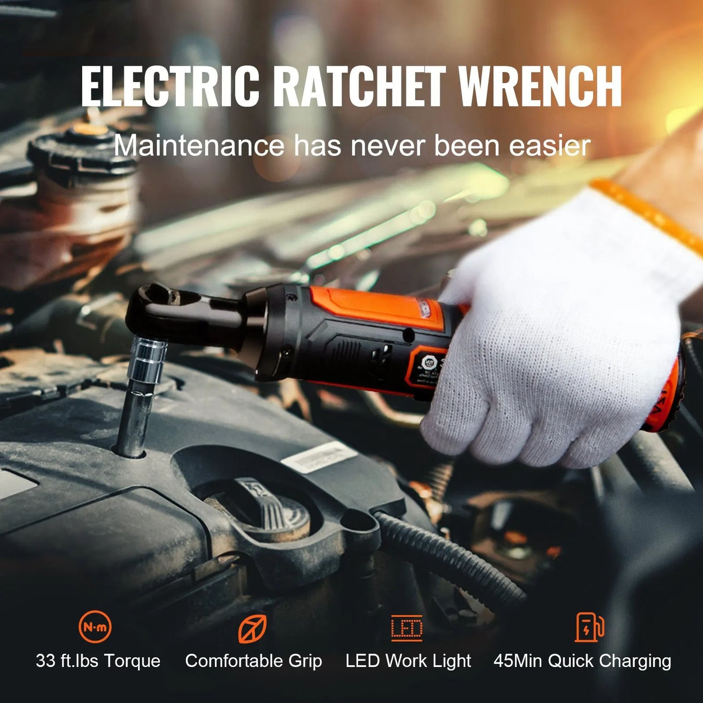 AS Equipment 3/8" Cordless Ratchet Wrench Kit