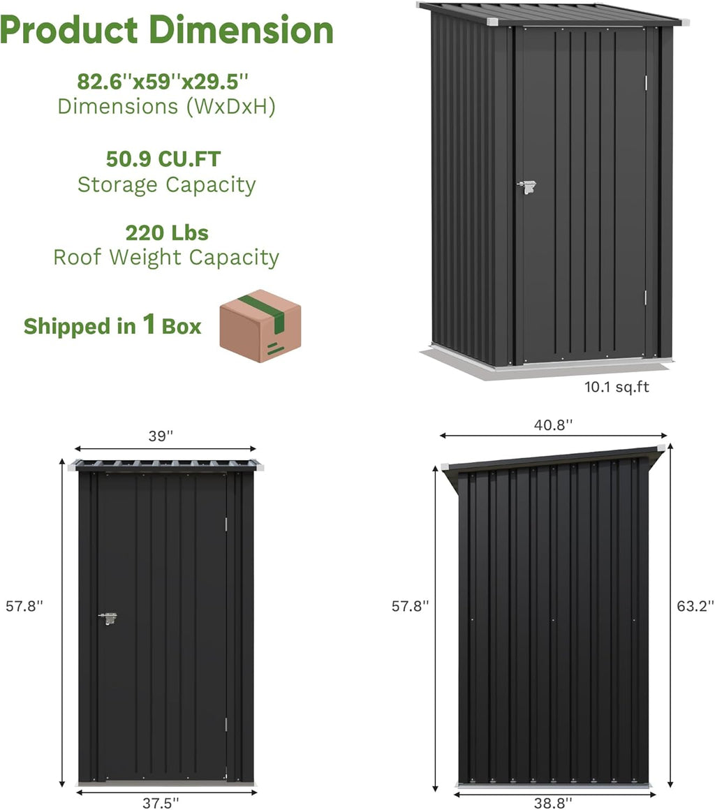3 x 3 ft metal outdoor storage shed product image 4