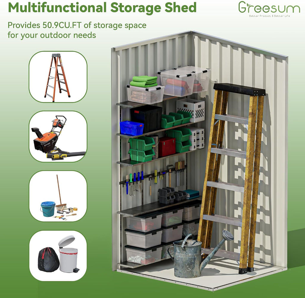 3 x 3 ft metal outdoor storage shed product image 6