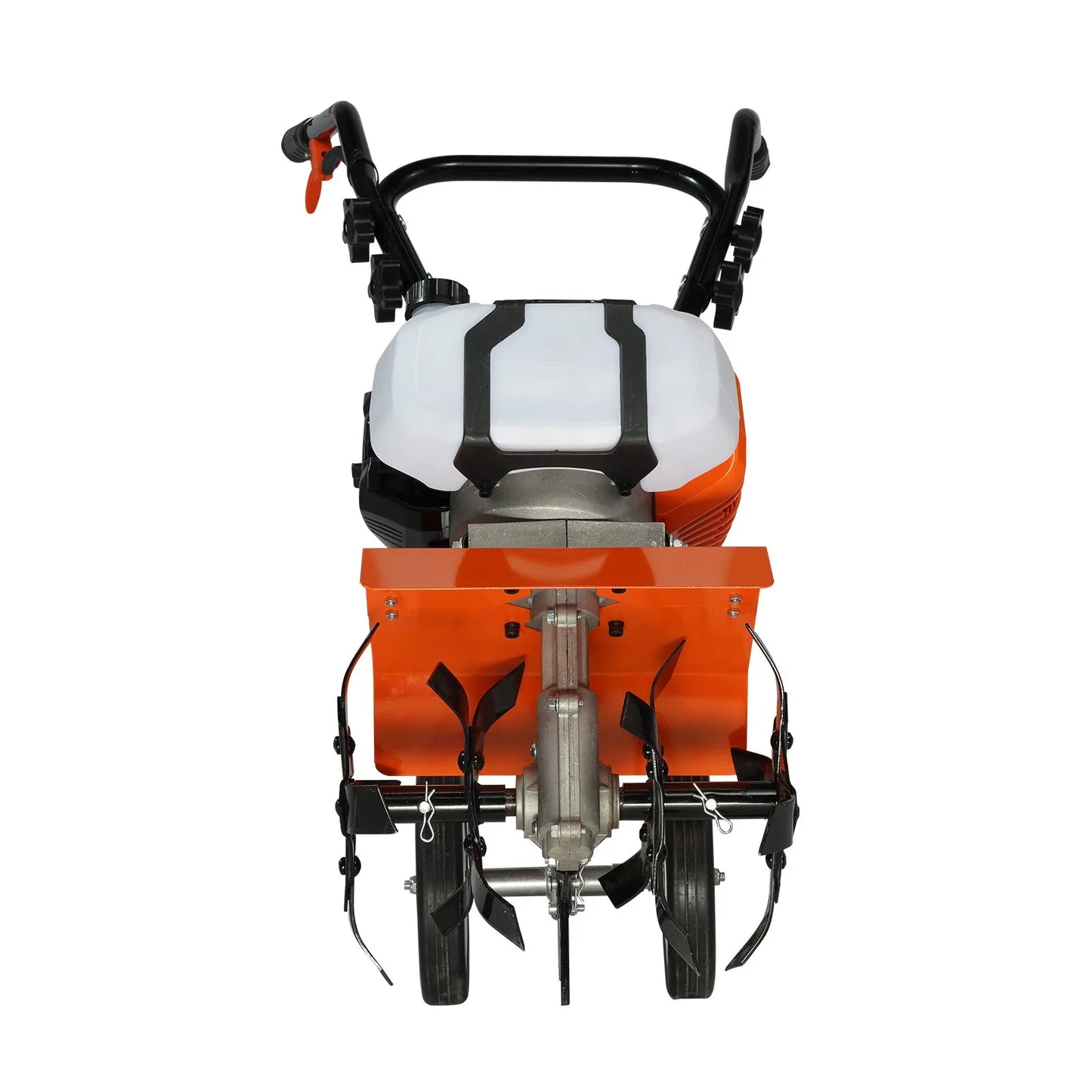 AS Equipment 43CC garden tiller cultivator with steel tines and wheels
