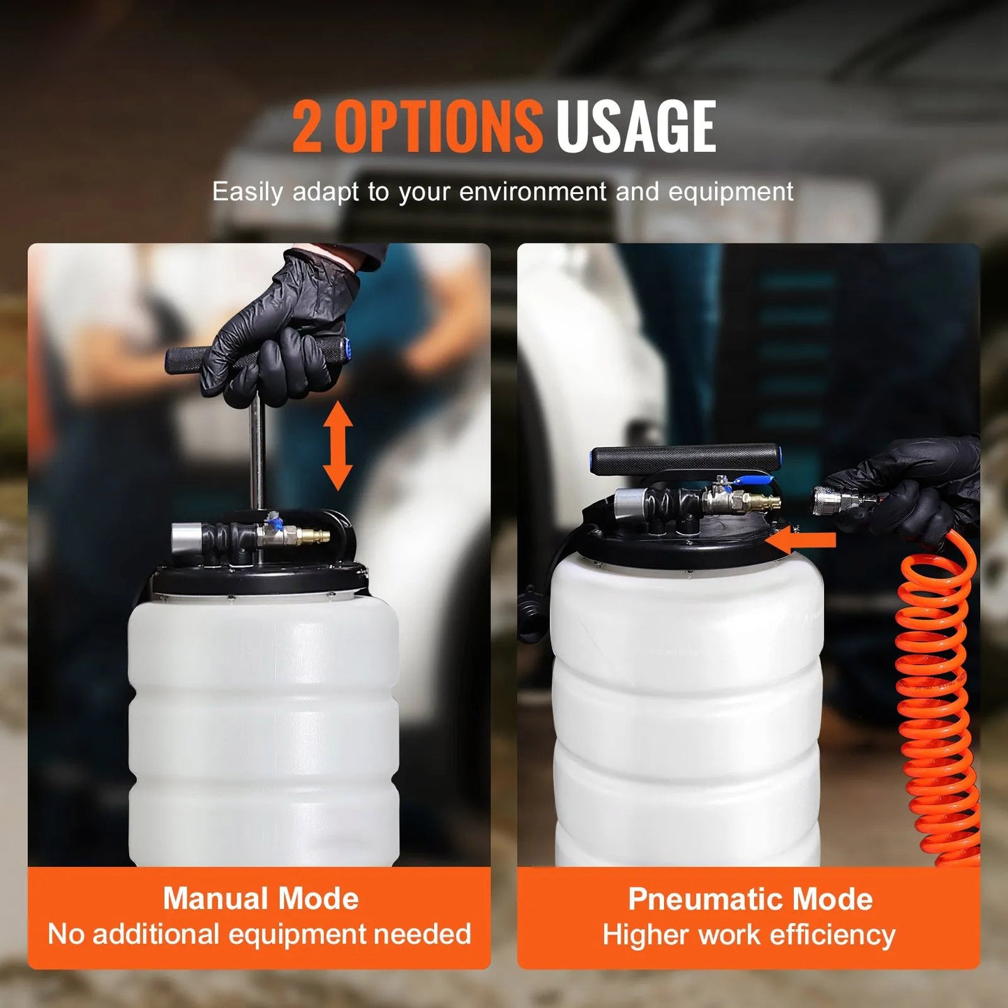 AS Equipment 4 gallon fluid extractor pump with suction hoses and dipstick tubes
