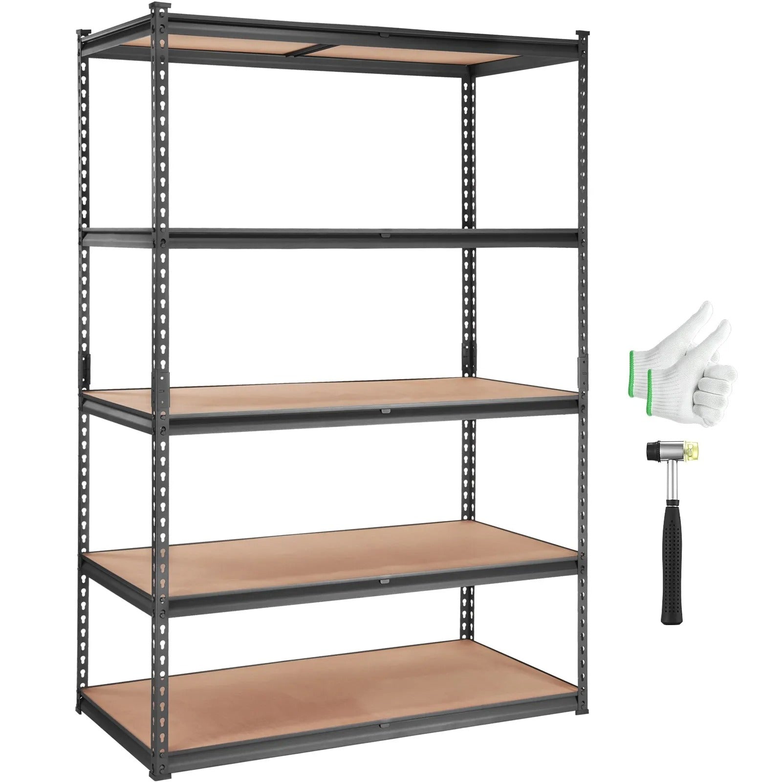 AS Equipment 5 tier heavy duty metal storage shelving unit for garage and pantry
