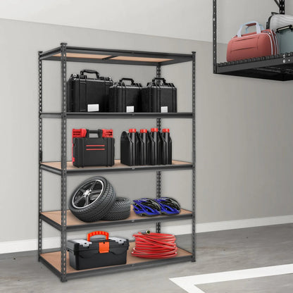 AS Equipment 5 tier heavy duty metal storage shelving unit for garage and pantry