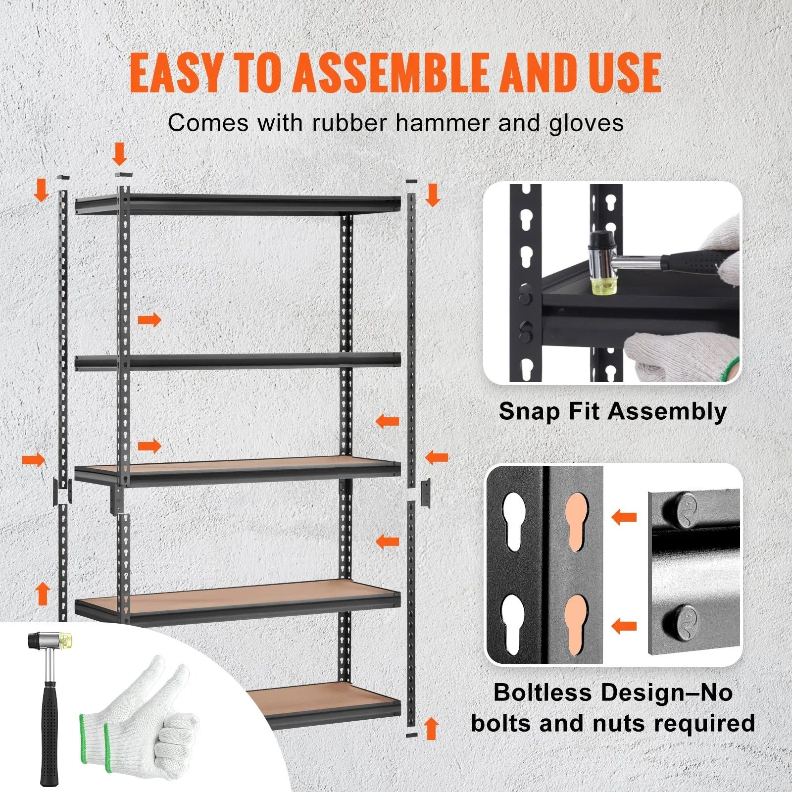 AS Equipment 5 tier heavy duty metal storage shelving unit for garage and pantry