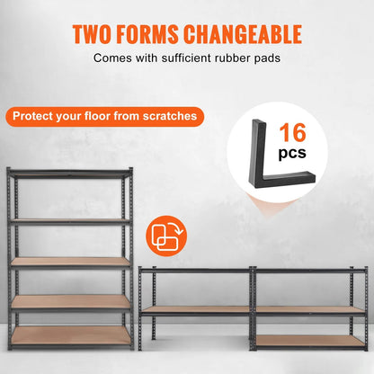 AS Equipment 5 tier heavy duty metal storage shelving unit for garage and pantry