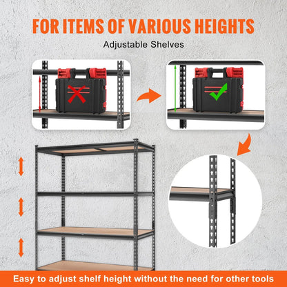 AS Equipment 5 tier heavy duty metal storage shelving unit for garage and pantry
