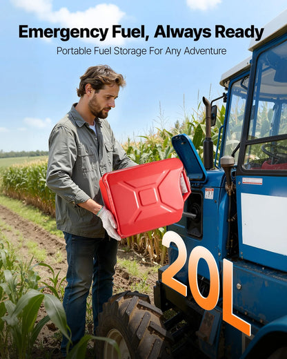 AS Equipment 5.3 gallon metal fuel container with spout and handle 2 pack