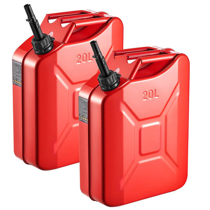AS Equipment 5.3 gallon metal fuel container with spout and handle 2 pack