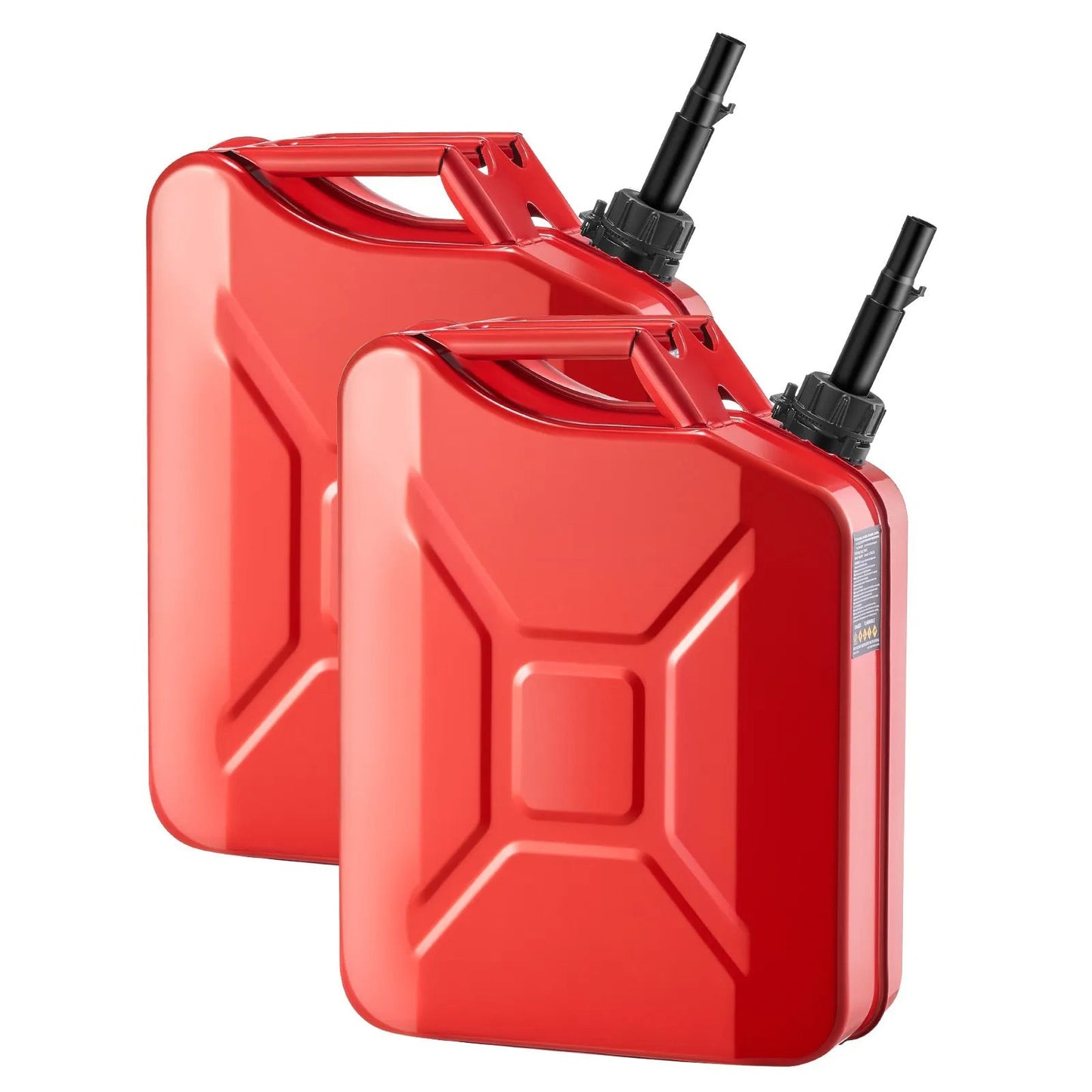AS Equipment 5.3 gallon metal fuel container with spout and handle 2 pack