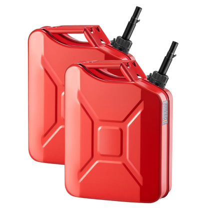 AS Equipment 5.3 gallon metal fuel container with spout and handle 2 pack