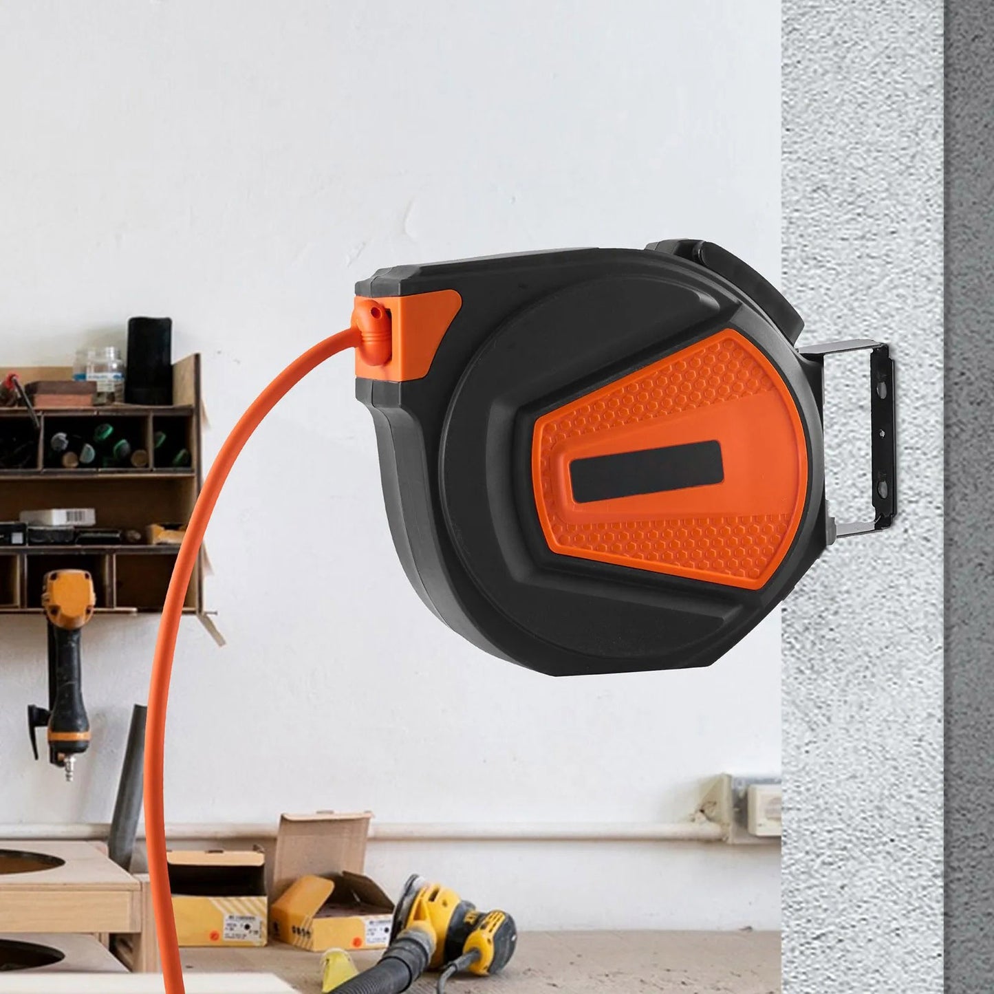 AS Equipment retractable 50FT air hose reel with swivel wall mount