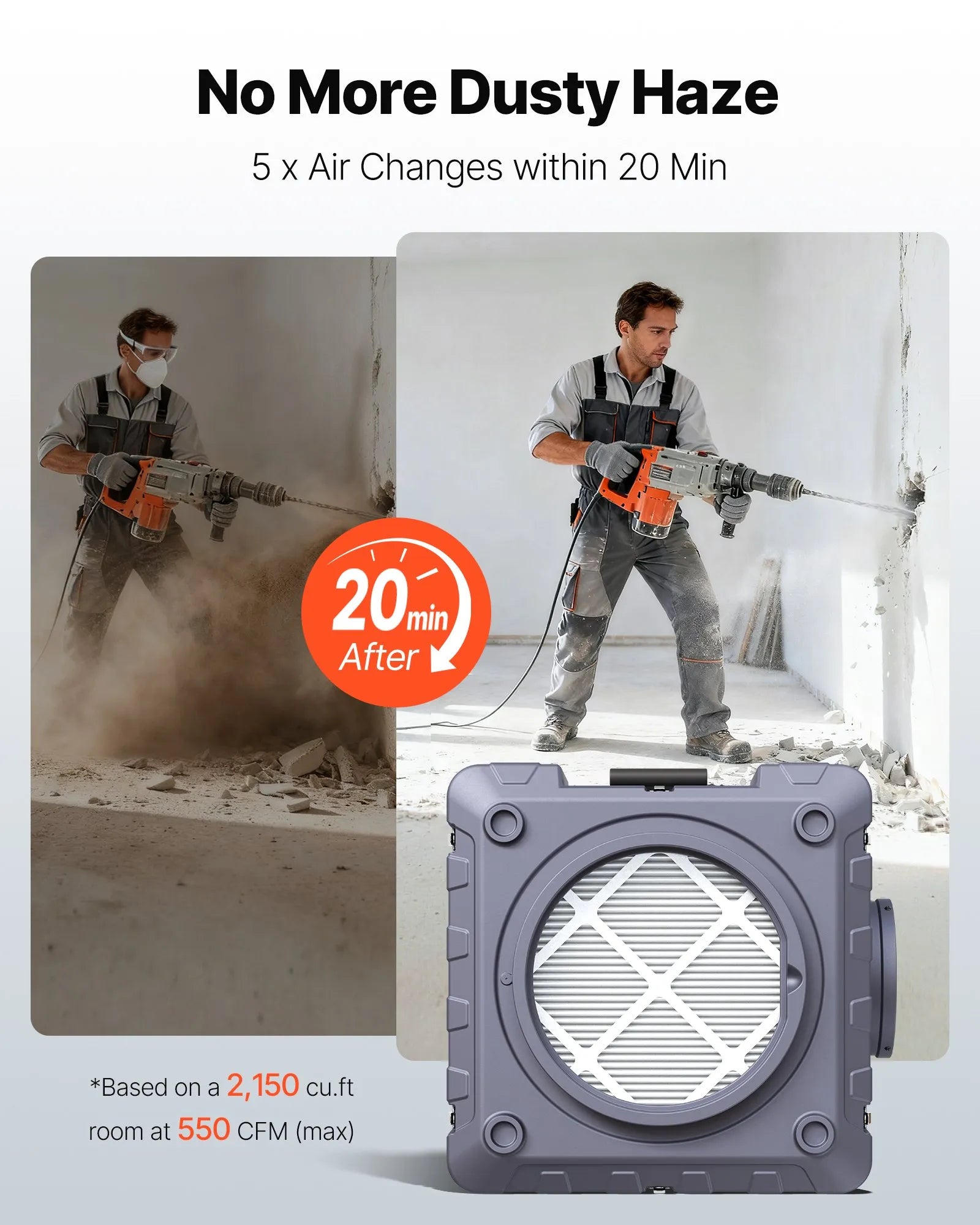 AS Equipment 550 CFM air scrubber with HEPA filtration system
