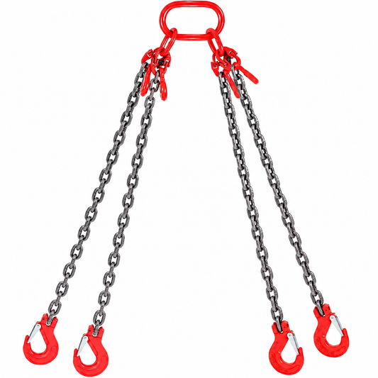 AS Equipment G80 lifting chain sling with four grab hooks and adjusters