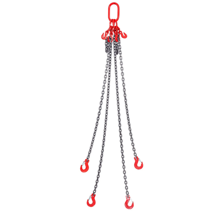AS Equipment G80 lifting chain sling with four grab hooks and adjusters