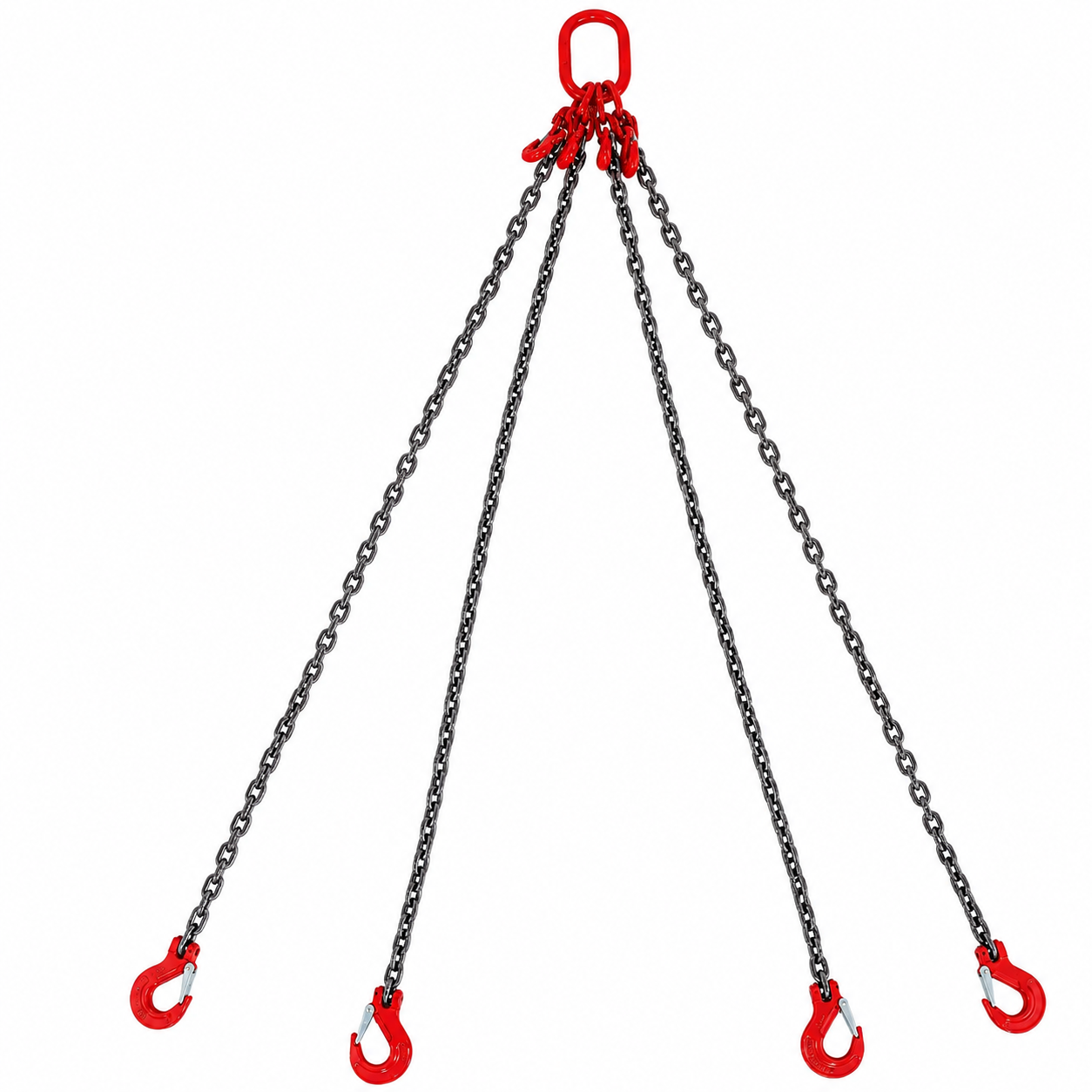 AS Equipment G80 lifting chain sling with four grab hooks and adjusters