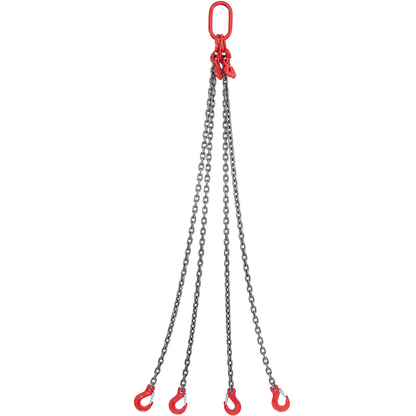 AS Equipment G80 lifting chain sling with four grab hooks and adjusters