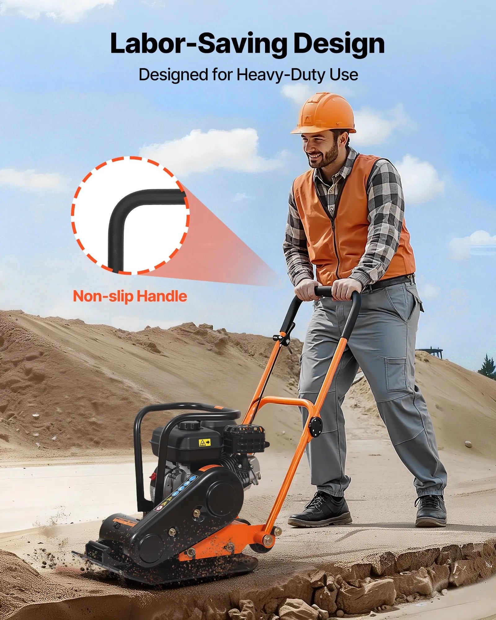 AS Equipment gas powered plate compactor for soil and asphalt compaction