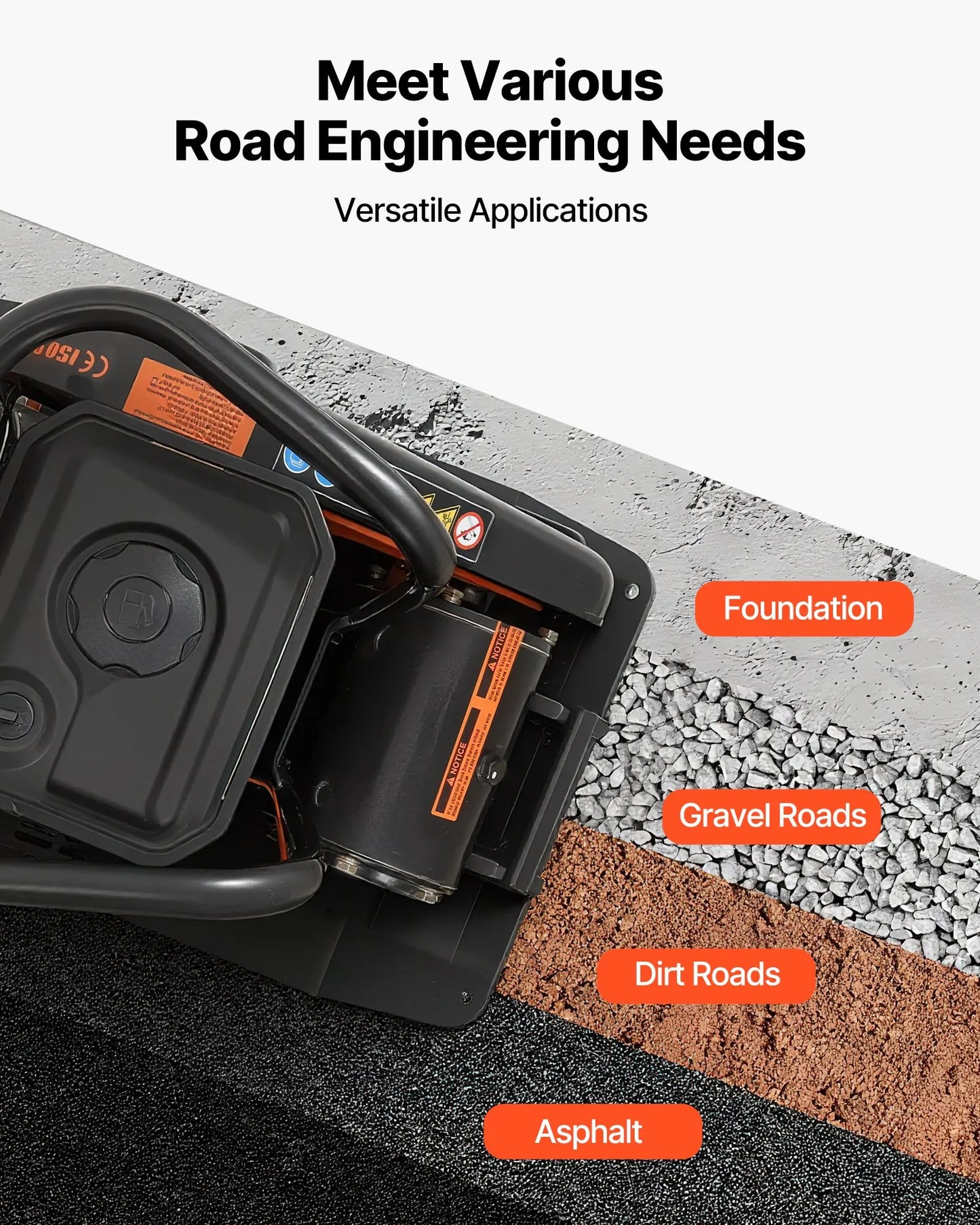AS Equipment gas powered plate compactor for soil and asphalt compaction