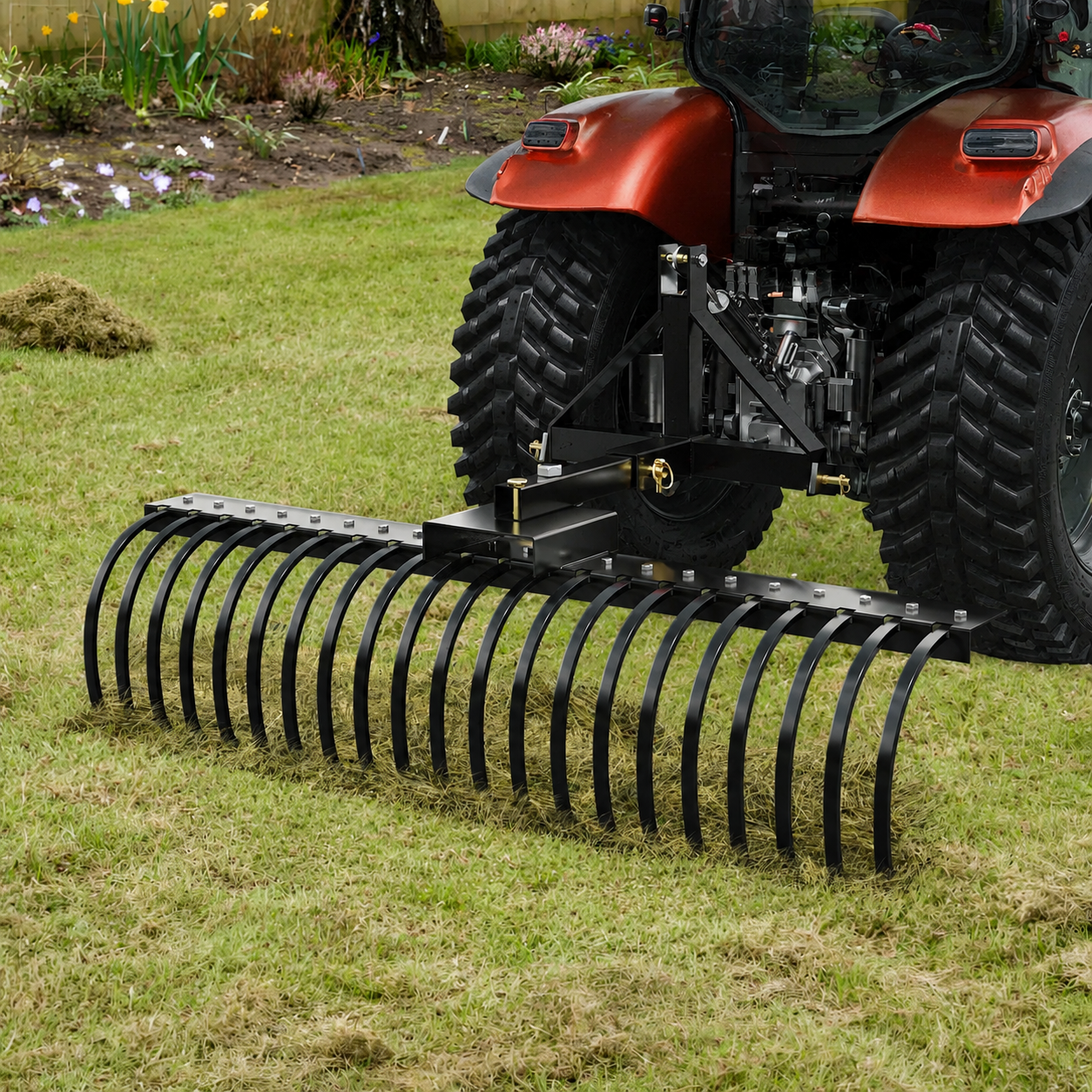 AS Equipment 60 inch tow behind landscape rake with steel coil tines