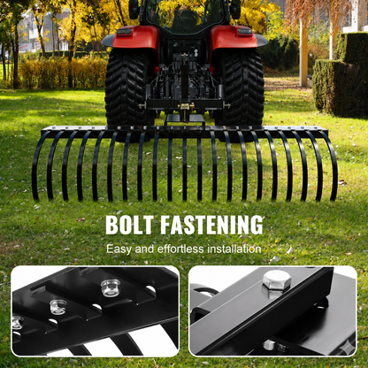 AS Equipment 60 inch tow behind landscape rake with steel coil tines