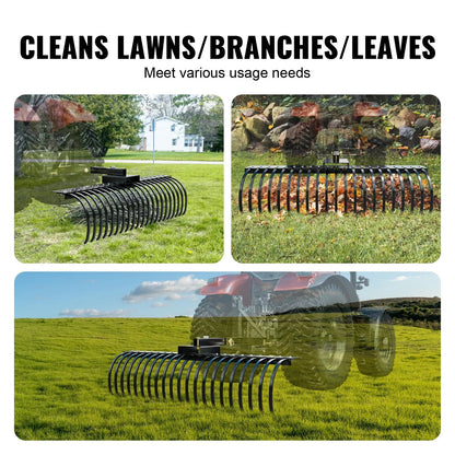 AS Equipment 60 inch tow behind landscape rake with steel coil tines