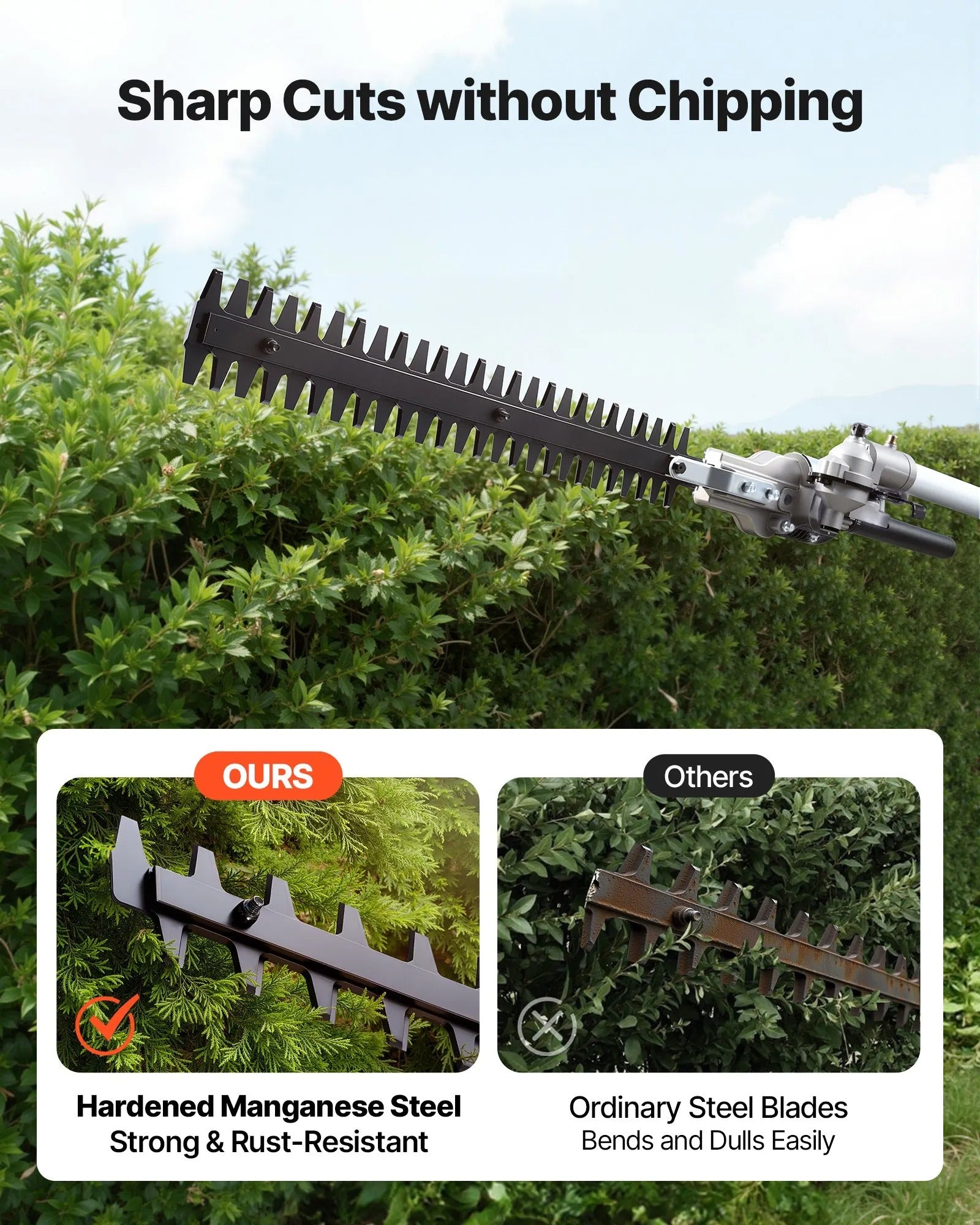 AS Equipment 63cc 5 in 1 gas hedge trimmer with pole saw and brush cutter attachments